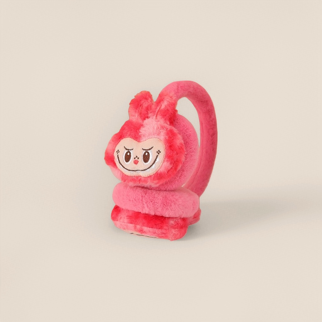 Pink plush ear cups with thickened warmth, women's autumn and winter outdoor windproof ear warmth Application Scenario