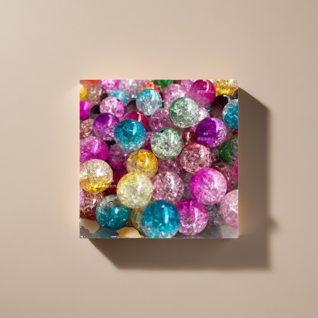 Colorful crystal beads, DIY handmade jewelry materials, multi-color mixed round beads and loose beads details Picture