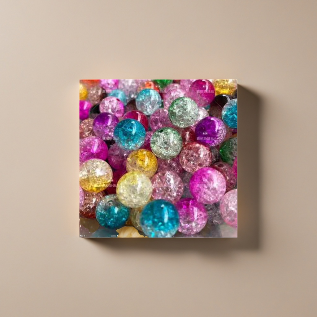 Colorful crystal beads, DIY handmade jewelry materials, multi-color mixed round beads and loose beads