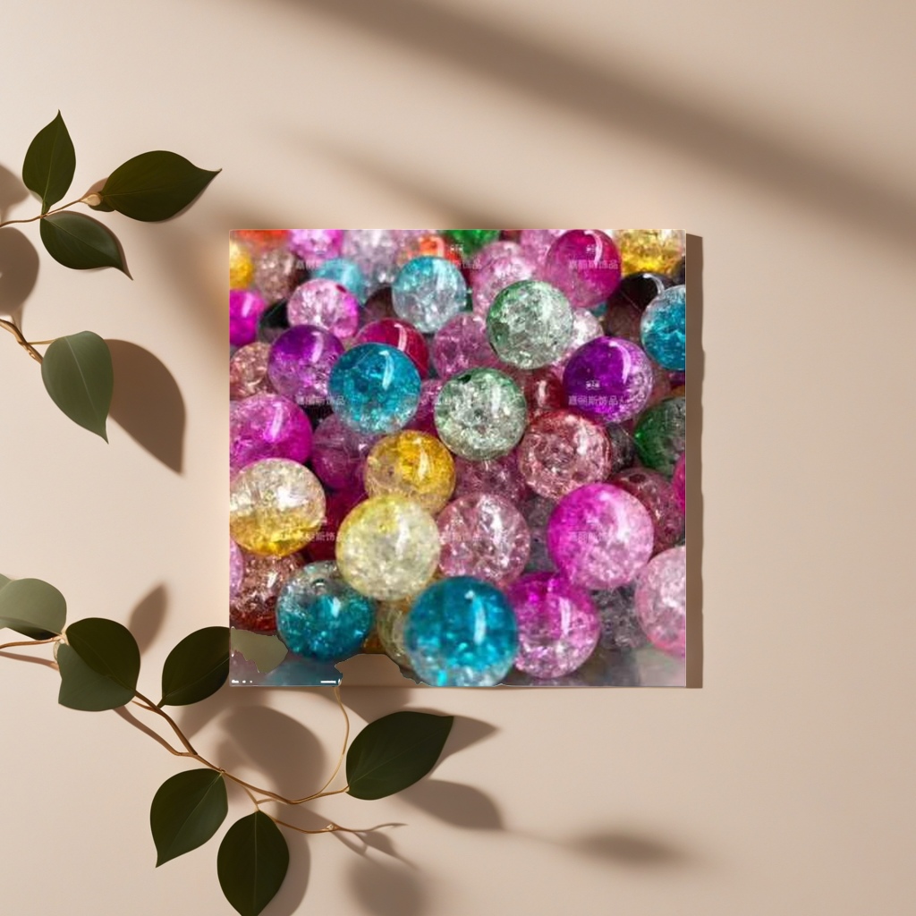 Colorful crystal beads, DIY handmade jewelry materials, multi-color mixed round beads and loose beads Specification image