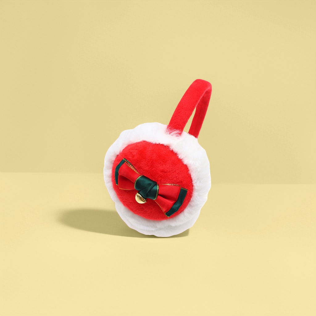 Christmas-themed plush warm ear cups with adjustable headbands for couples
