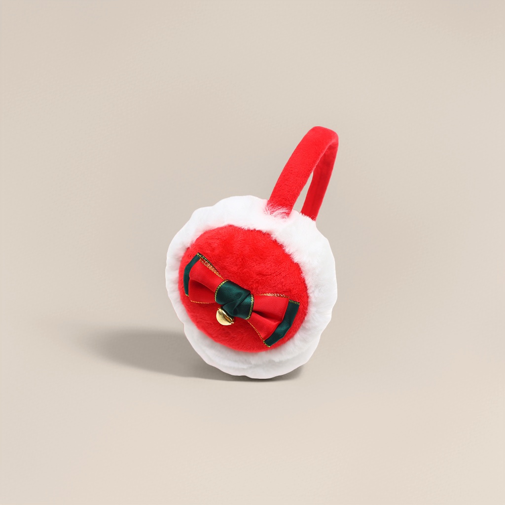 Christmas-themed plush warm ear cups with adjustable headbands for couples Specification image