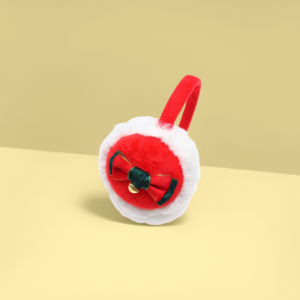 Christmas-themed plush warm ear cups with adjustable headbands for couples details Picture