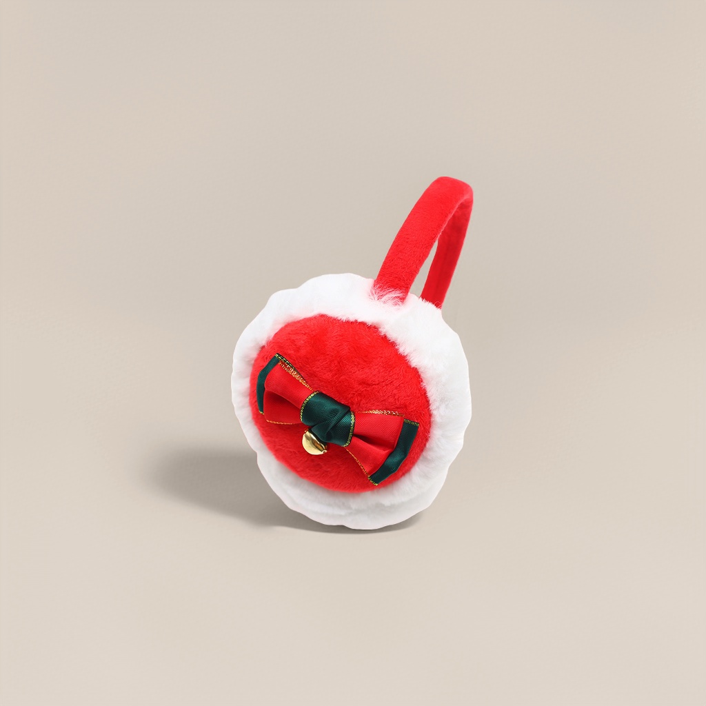 Christmas-themed plush warm ear cups with adjustable headbands for couples Application Scenario