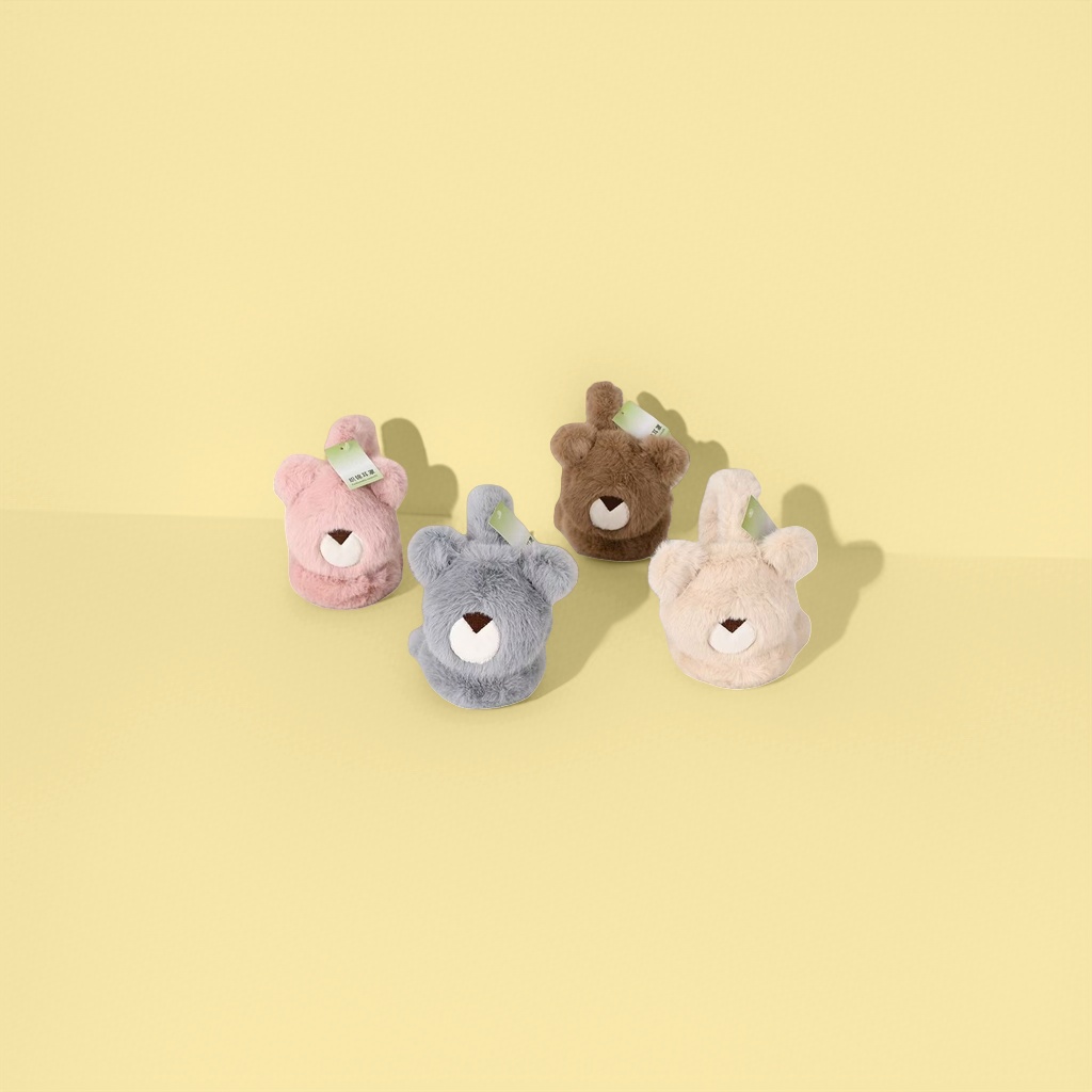 Thickened bear-shaped plush ear cups imitating rabbit fur for warmth in winter home furnishings