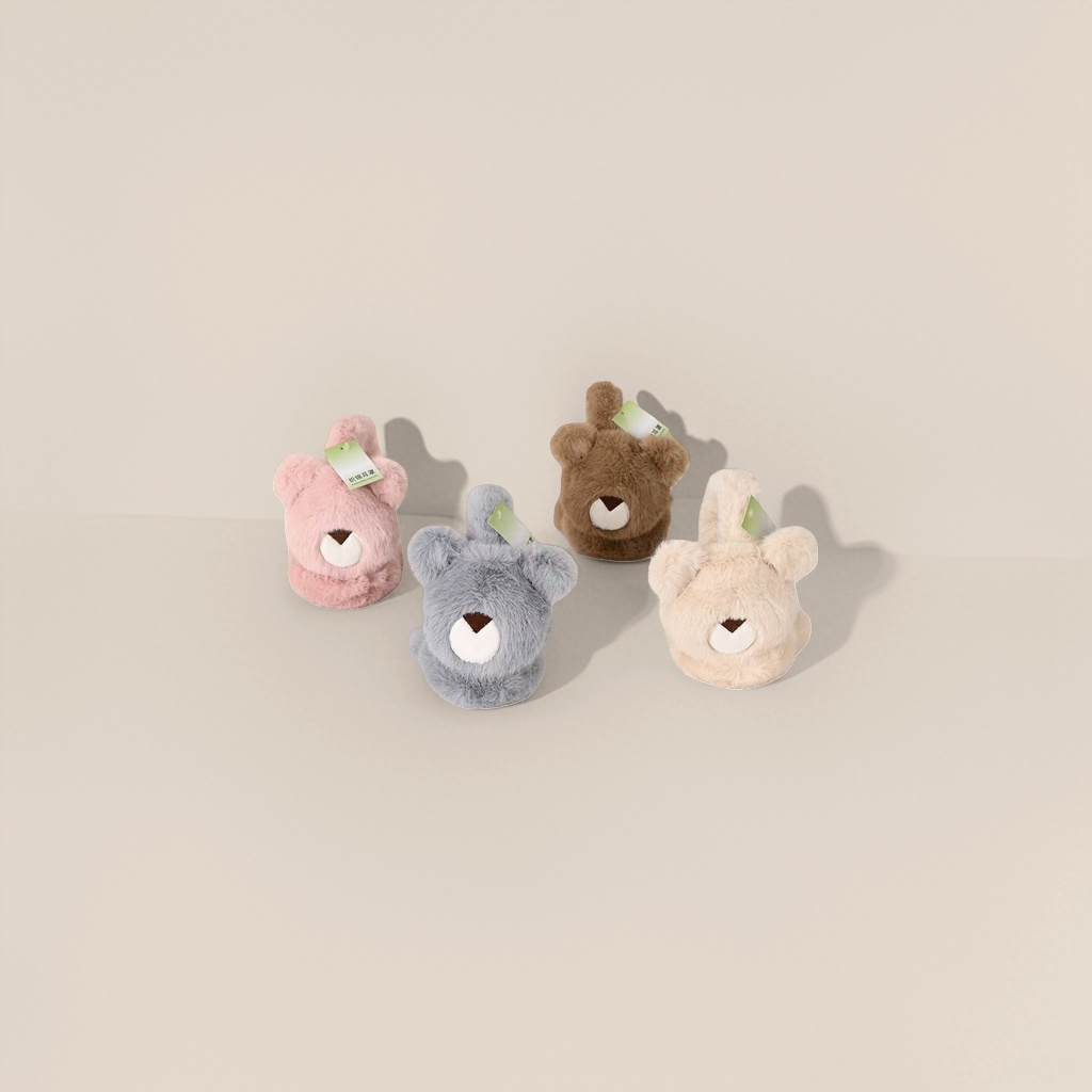 Thickened bear-shaped plush ear cups imitating rabbit fur for warmth in winter home furnishings Specification image