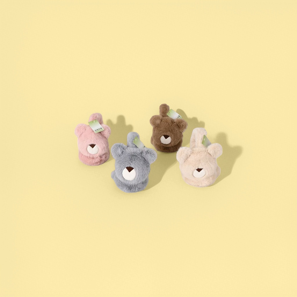 Thickened bear-shaped plush ear cups imitating rabbit fur for warmth in winter home furnishings details Picture