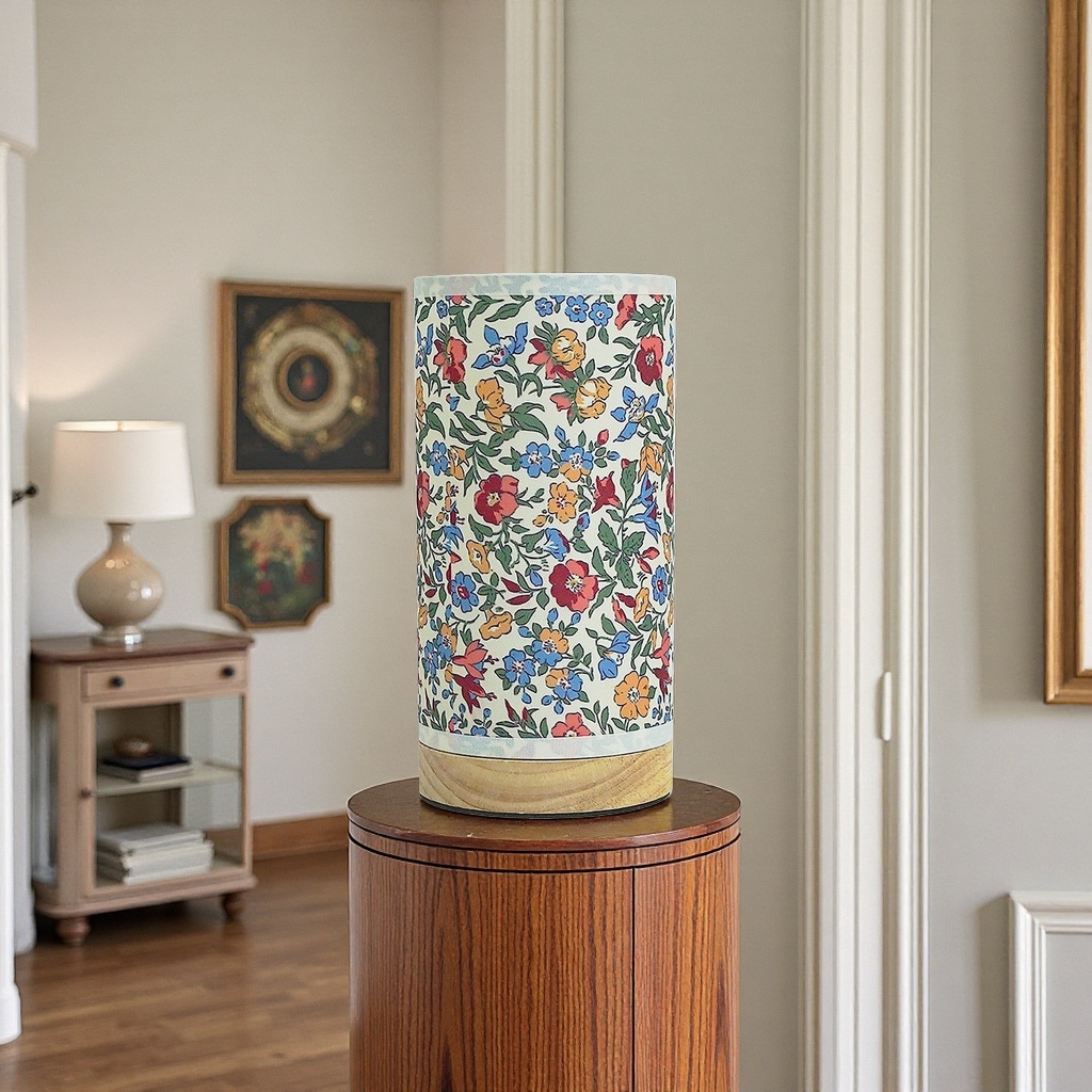 Long-term eye-protecting reading desk lamp, desk lamp, desk lamp, fabric floral print details Picture
