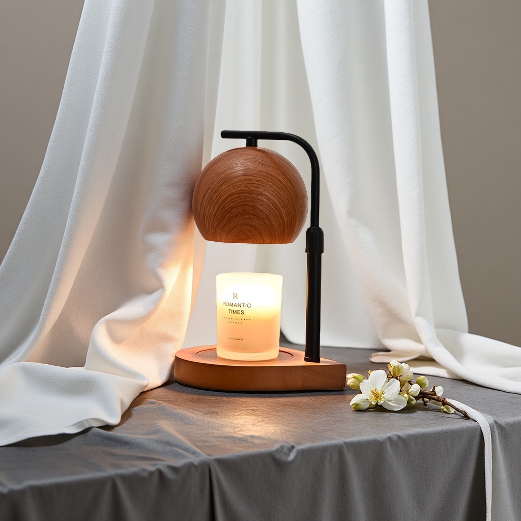 Wooden table lamp, Nordic minimalist bedroom bedside reading eye-protecting floor lamp, Amazon wax melting lamp Specification image