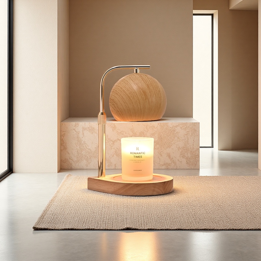 Wooden table lamp, Nordic minimalist bedroom bedside reading eye-protecting floor lamp, Amazon wax melting lamp details Picture