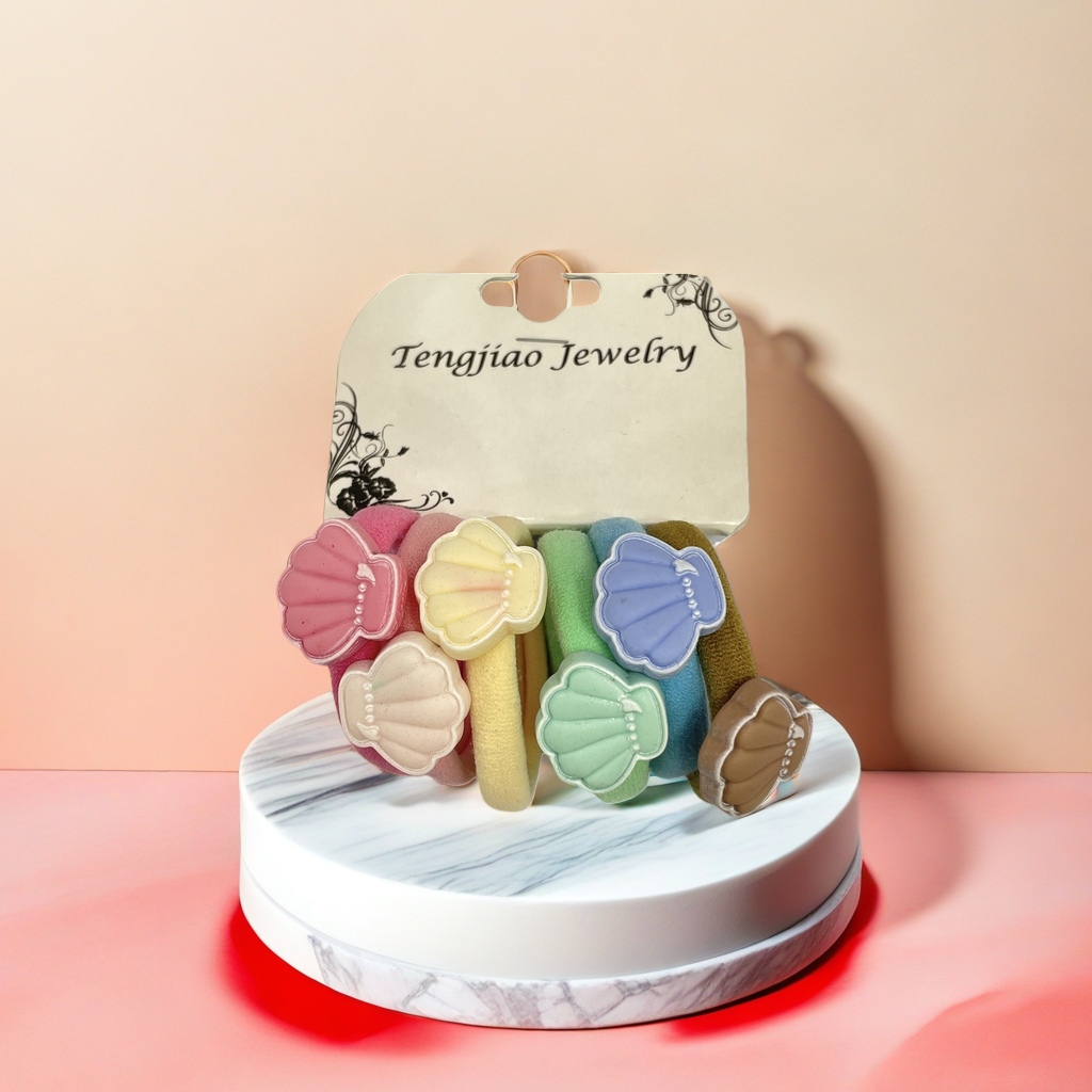 Tengjiao Jewelry彩色贝壳造型发圈套装