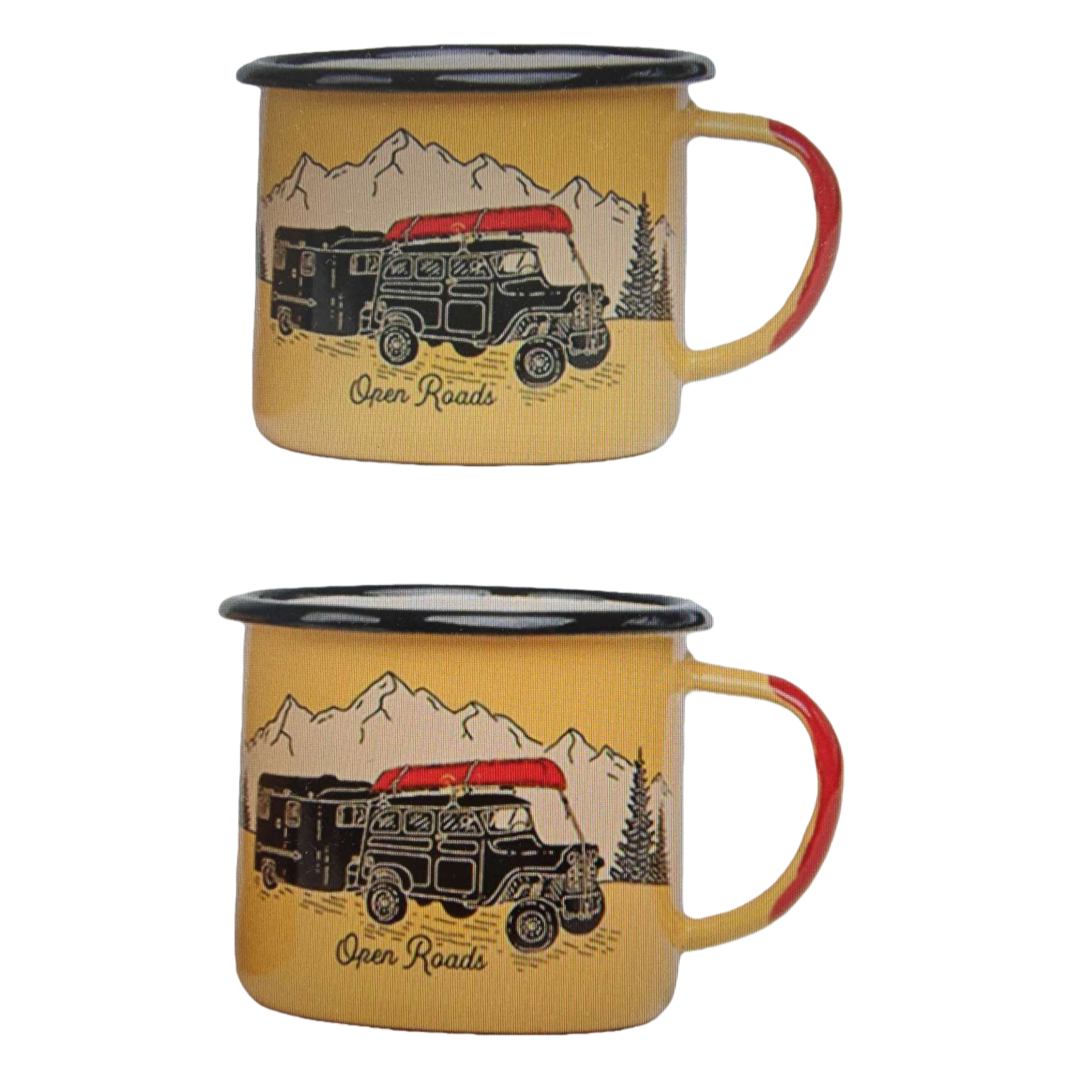 The yellow enamel cup is a retro and nostalgic household coffee cup that is heat-resistant and easy to clean Item Picture