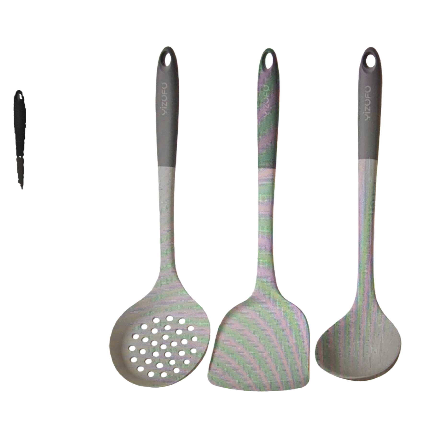 Silicone kitchen utensils spatula and spoon set, high-temperature resistant food-grade household stir-frying spoon Item Picture