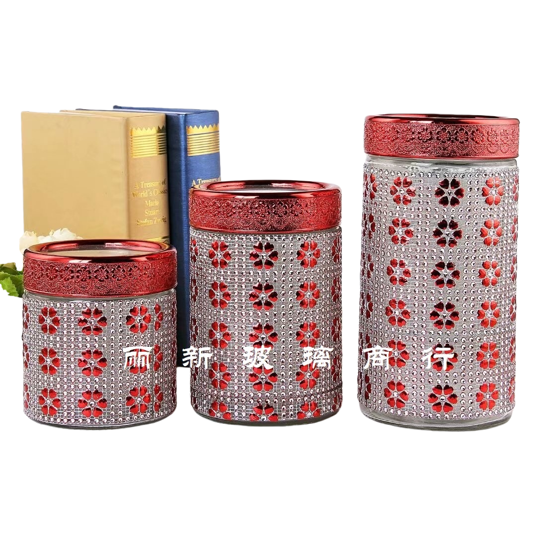 Decorative glass jar, retro-style transparent storage jar, home storage jar, 500ml Item Picture