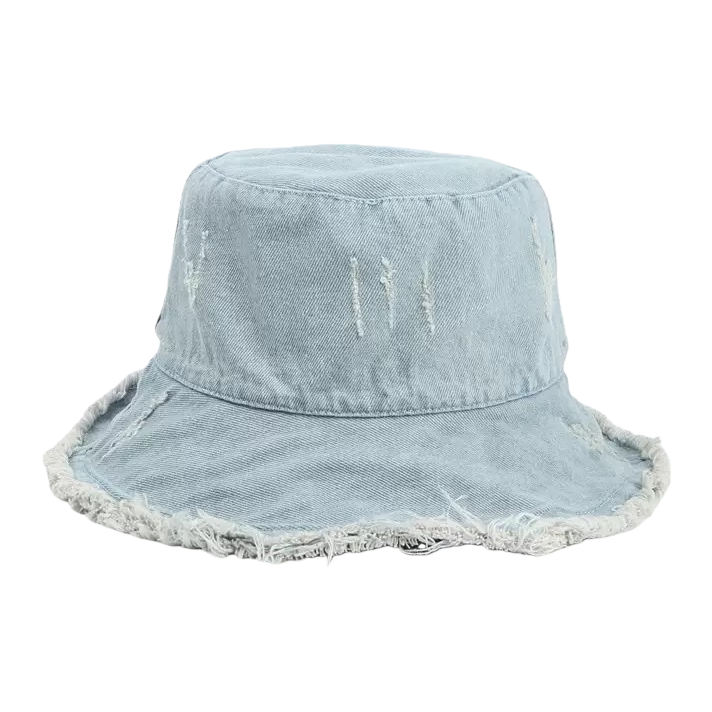 Light blue denim fisherman's hat, cool, casual and versatile, women's summer new style sun hat Item Picture