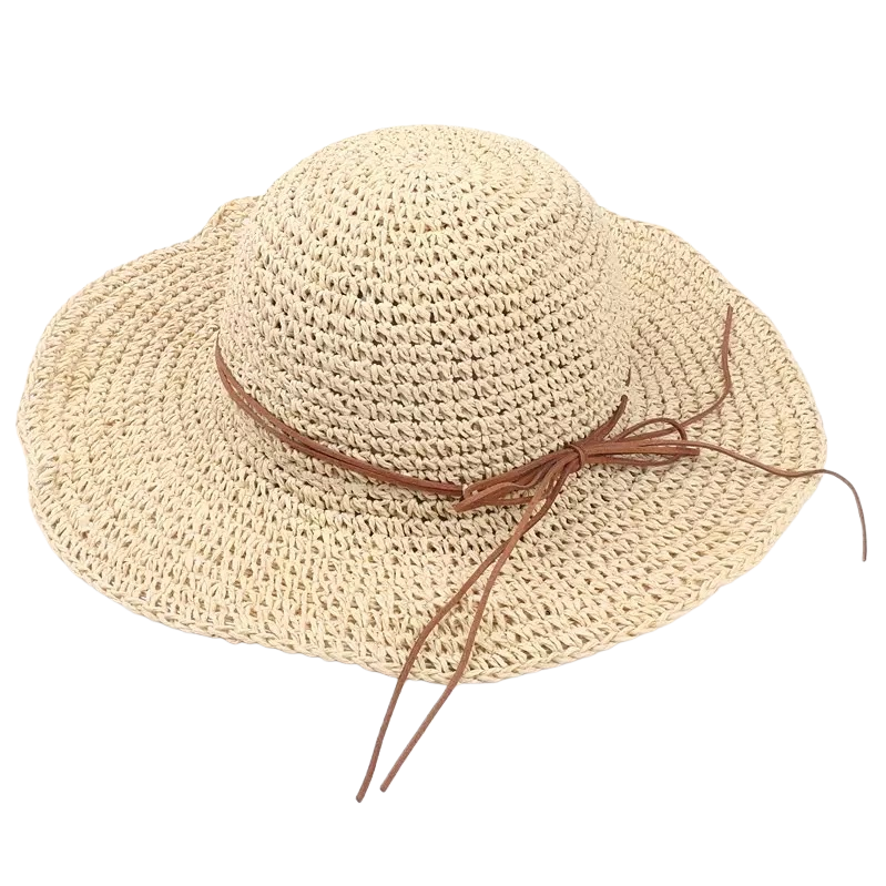 Hand-woven straw hat for women's summer sun protection and breathability Item Picture