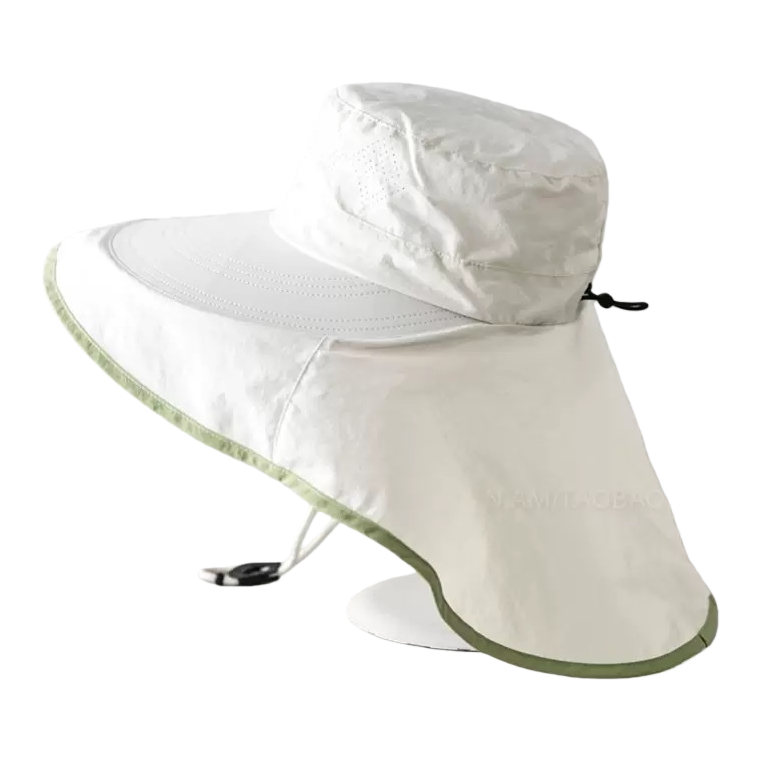 White sun protection hat with breathable and quick-drying main body, summer outdoor sun protection fisherman's hat Item Picture