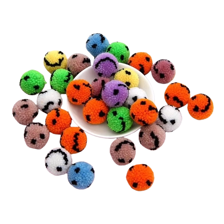 Wool ball, smiling face wool ball clothing, wool ball accessories, DIY jewelry accessories Item Picture
