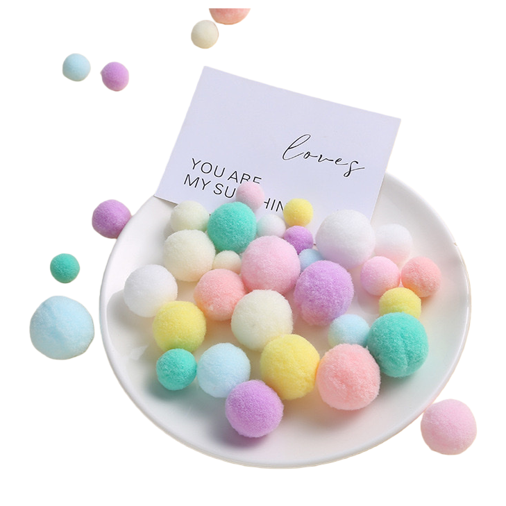 Plush plush ball gradient color macaron high elasticity silk size mixed color handmade DIY accessory fluffy ball Item Picture