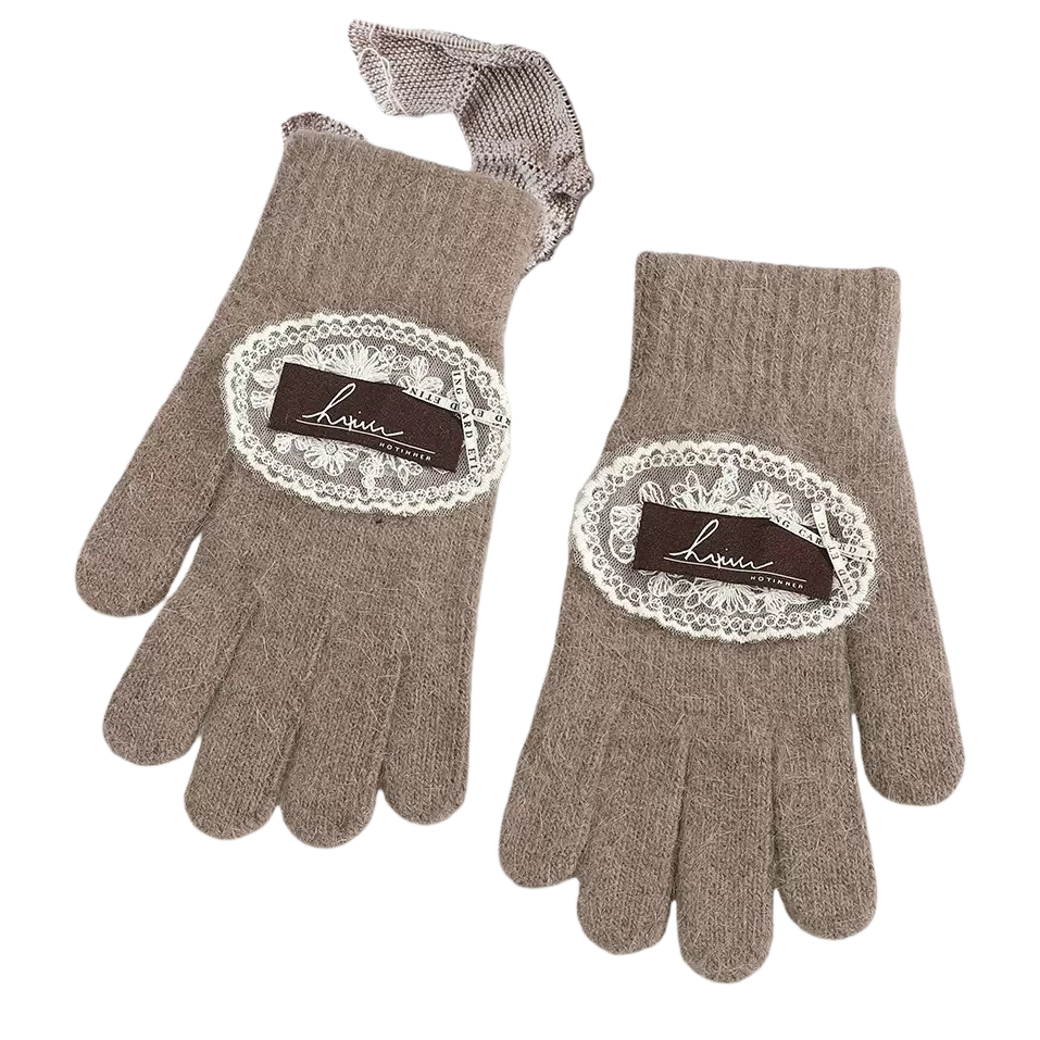 Thickened and warm knitted gloves for women in autumn and winter Item Picture