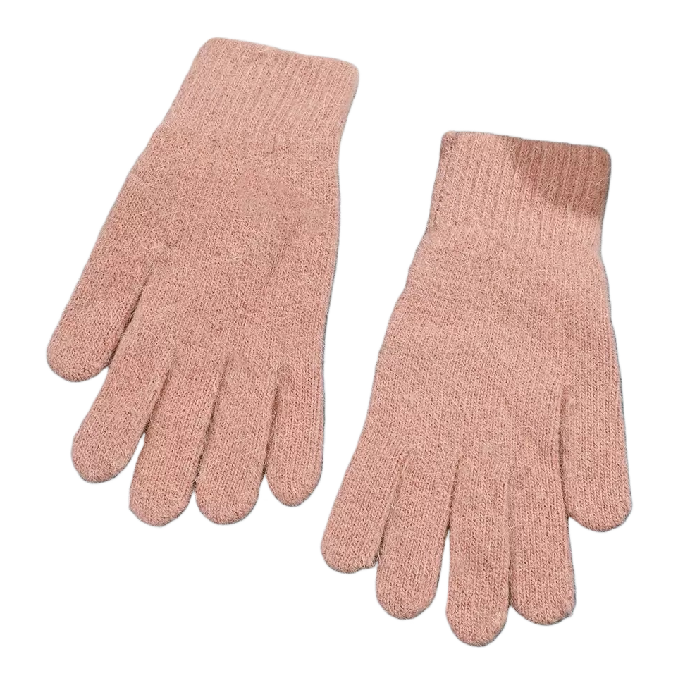 Yellow knitted gloves are warm and anti-slip thin hand care products for women in autumn and winter Item Picture