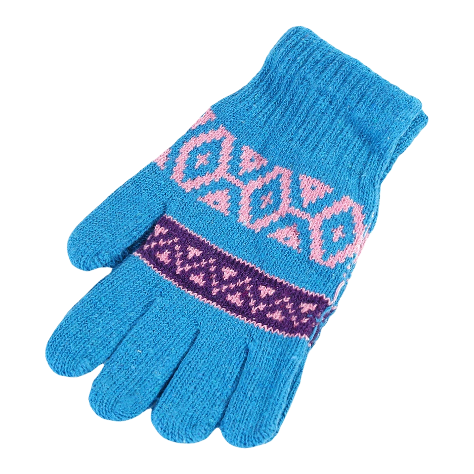 The main body of the blue knitted gloves is a warm and anti-slip autumn and winter collection for women Item Picture
