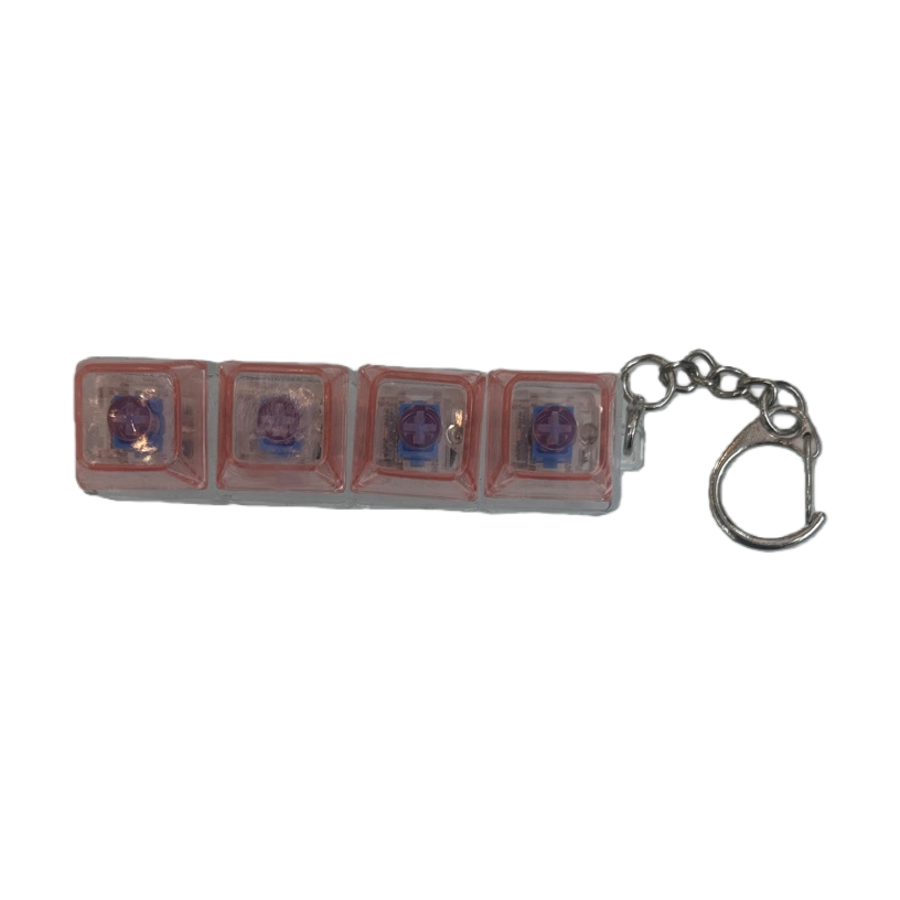 The transparent red square keychain is a fashionable and simple metal pendant that can be carried around Item Picture