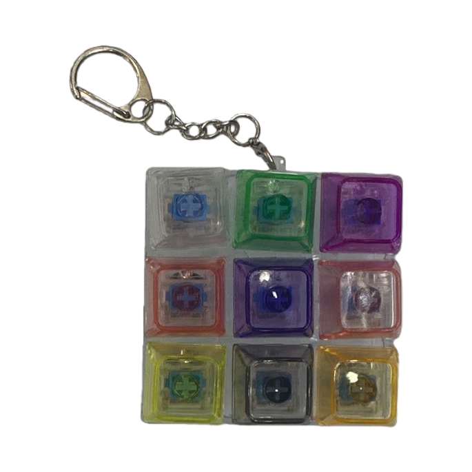 Colorful transparent square keychains, fashionable and simple pendant accessories, universal keychains Item Picture