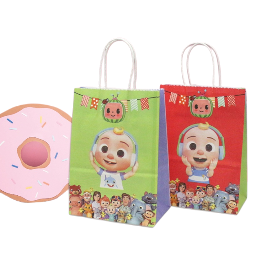 卡通图案+礼品袋白底实物图