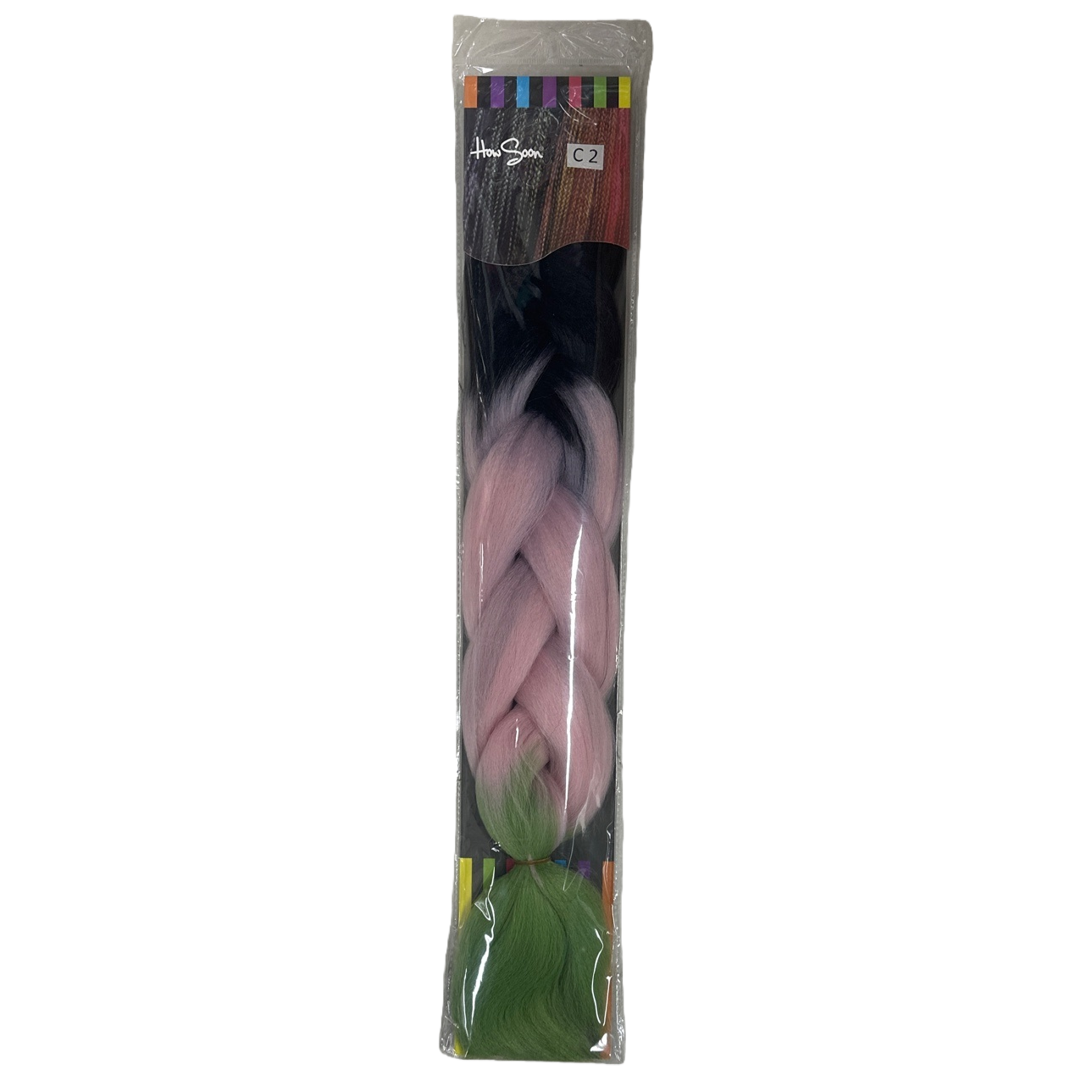 Colorful gradient wig braids are highly elastic and stretchable, simulating human hair weaving for party looks Item Picture