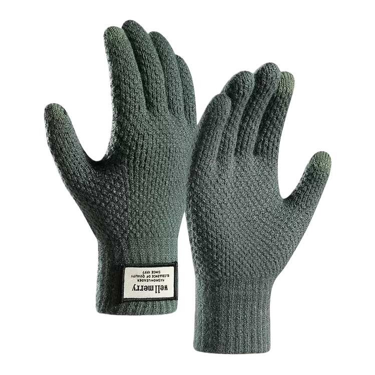 Knitted gloves, elastic, form-fitting, cold-proof, suitable for both men and women, thin style for cycling Item Picture