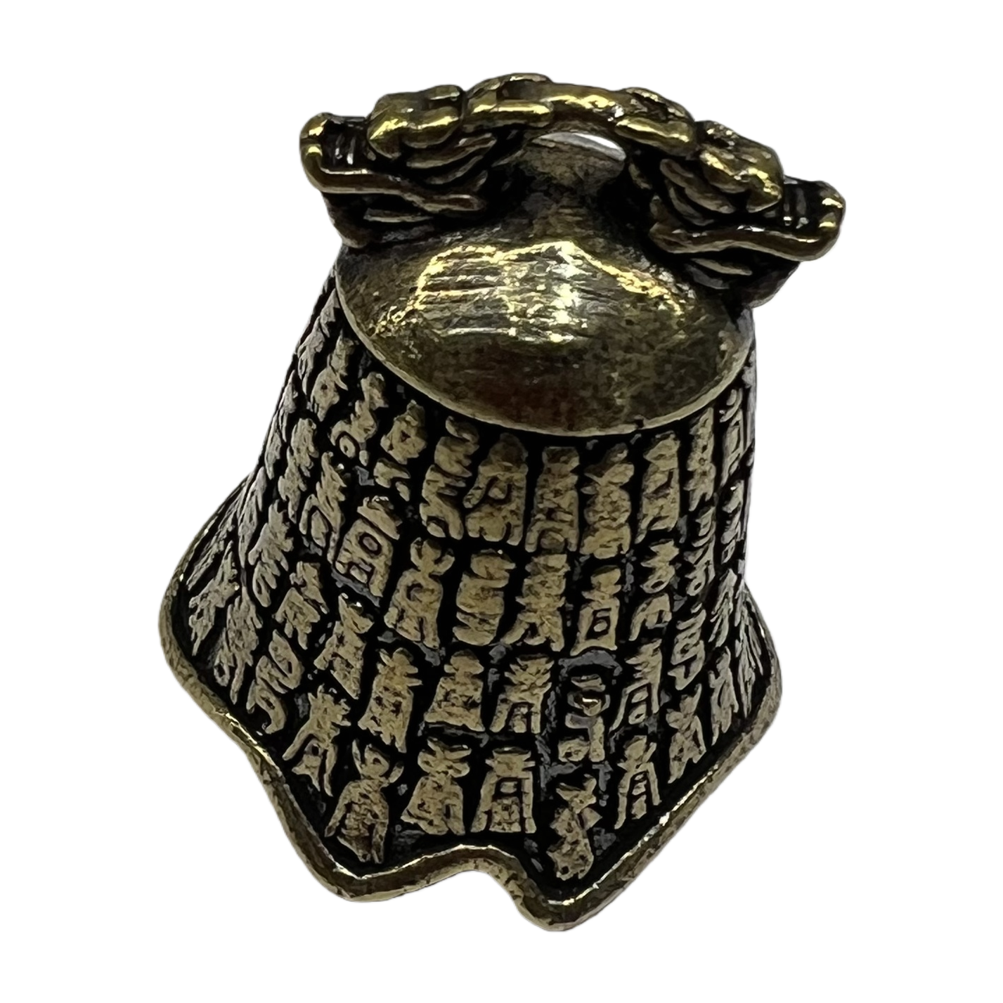 Brass bell ancient-style decorative pendant, hand-cast wind chime ornament, home courtyard entrance hall decoration Item Picture