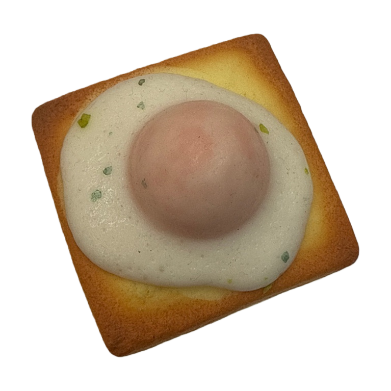 Fried egg-shaped desserts, creative breakfast cakes, snacks, children's fun afternoon tea Item Picture