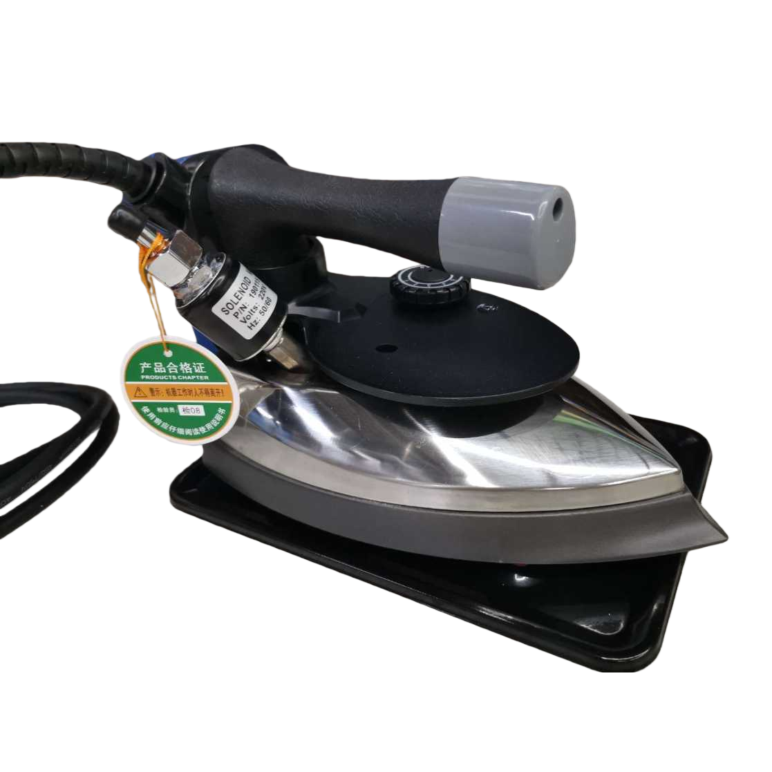 The stainless steel base plate of the electric iron is suitable for both dry and wet use at home. It heats up quickly and is lightweight Item Picture