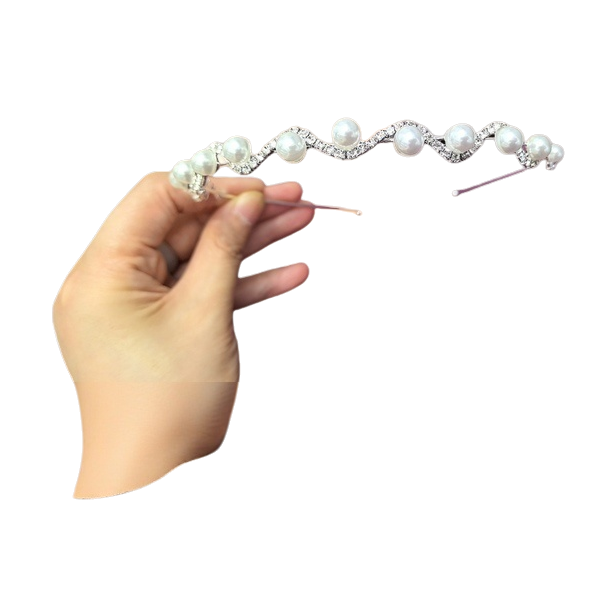 Pearl hair bands, hand-woven hair accessories, ladies' headwear, elegant and simple, for daily use Item Picture