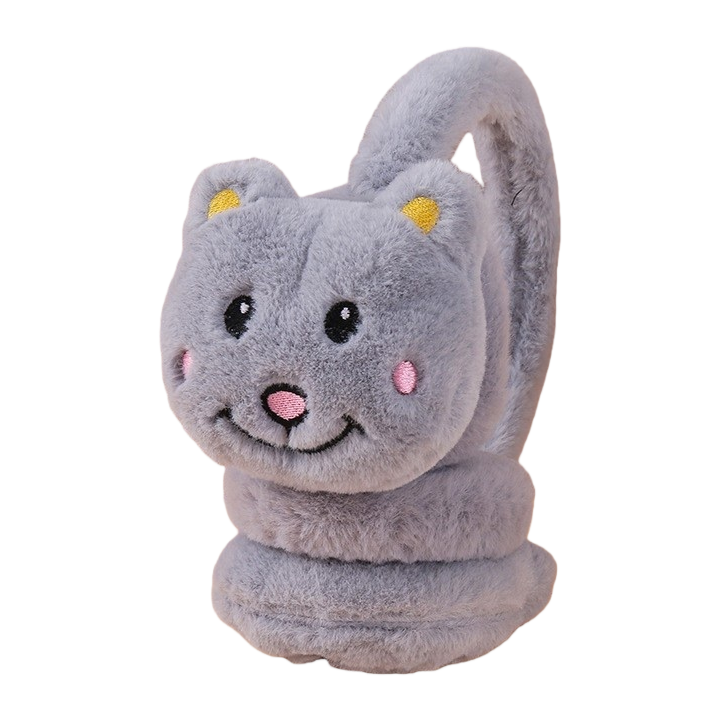 Plush toy cat-shaped ear cups are cute and warm. Winter cat-shaped plush ear warmth Item Picture