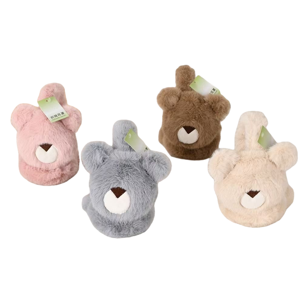 Plush toy bear-shaped ear cups are cute and warm. Plush ear warm winter style Item Picture
