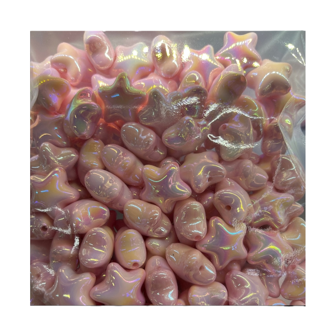 Pink star-shaped beads, simulated resin decorative beads, DIY jewelry materials Item Picture