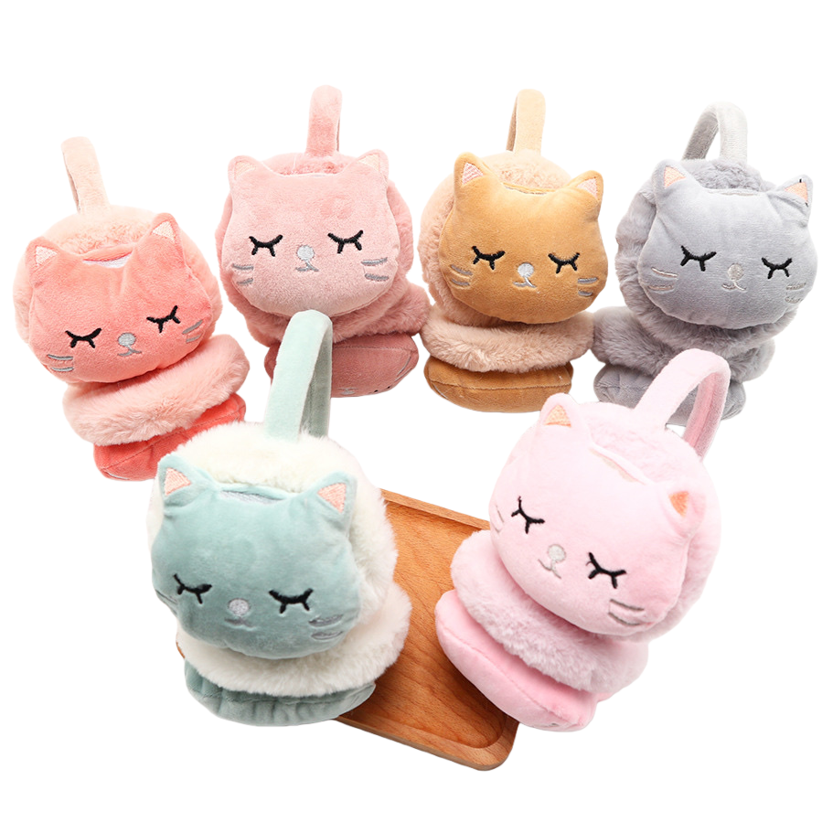 Plush cat-shaped ear cups are cute and warm Item Picture