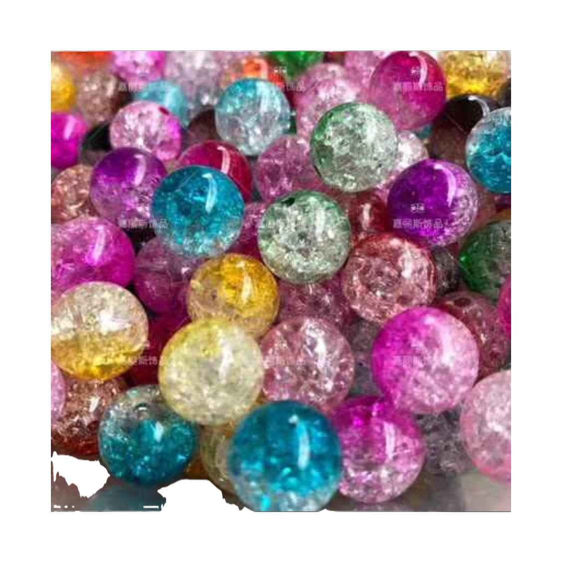 Colorful crystal beads, DIY handmade jewelry materials, multi-color mixed round beads and loose beads Item Picture