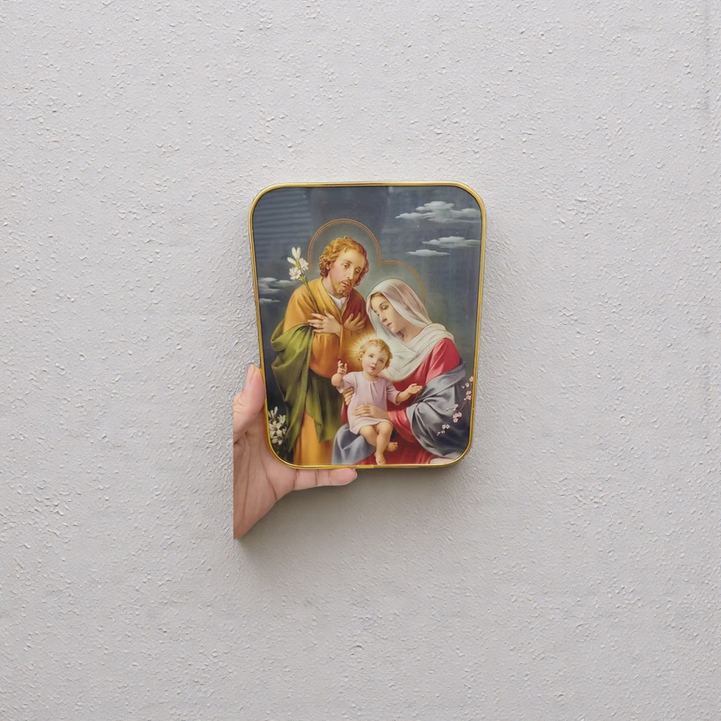 宗教画圣家族装饰画油画布艺挂画客厅卧室玄关壁画图