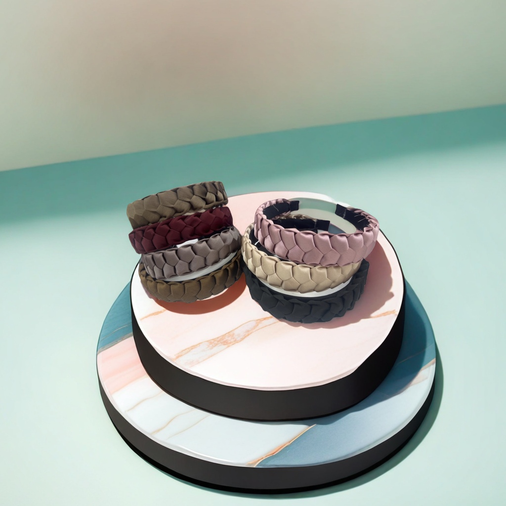 The woven texture hair band is a fashionable and simple hair accessory for women. It is elastic and comfortable Specification image