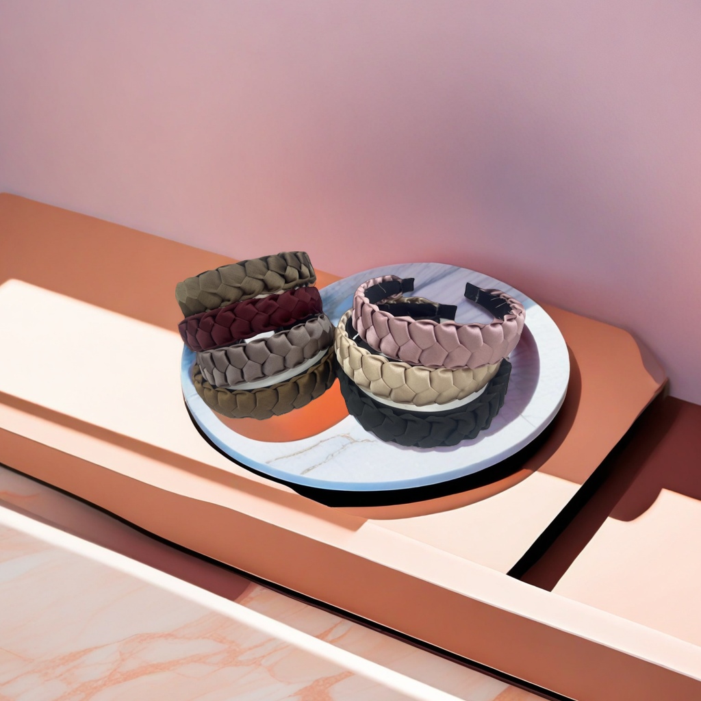 The woven texture hair band is a fashionable and simple hair accessory for women. It is elastic and comfortable Application Scenario