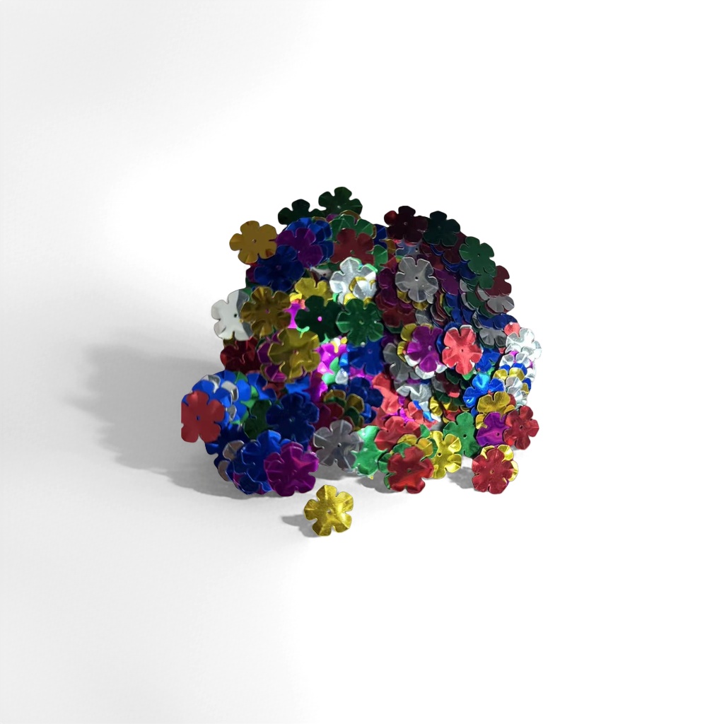 Colorful metal flower decorations, flower-shaped metal sheet wall and desktop ornaments details Picture