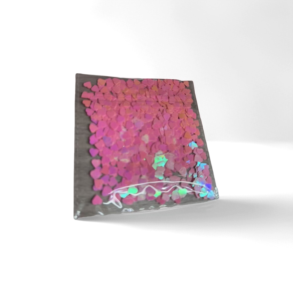 DIY handmade decorative items with colored heart-shaped sequined transparent plastic bag packaging materials