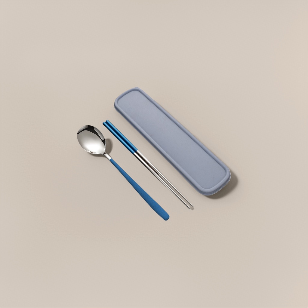 A set of eco-friendly household tableware with two-color chopsticks and spoons Specification image