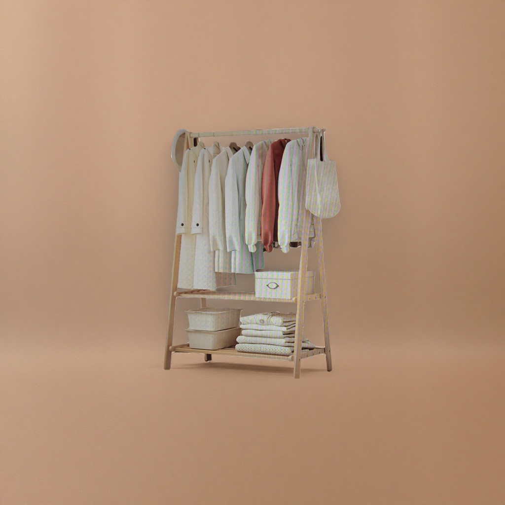 Solid wood hanger, thickened and load-bearing hanger specially designed for Nordic-style bedroom wardrobes Application Scenario