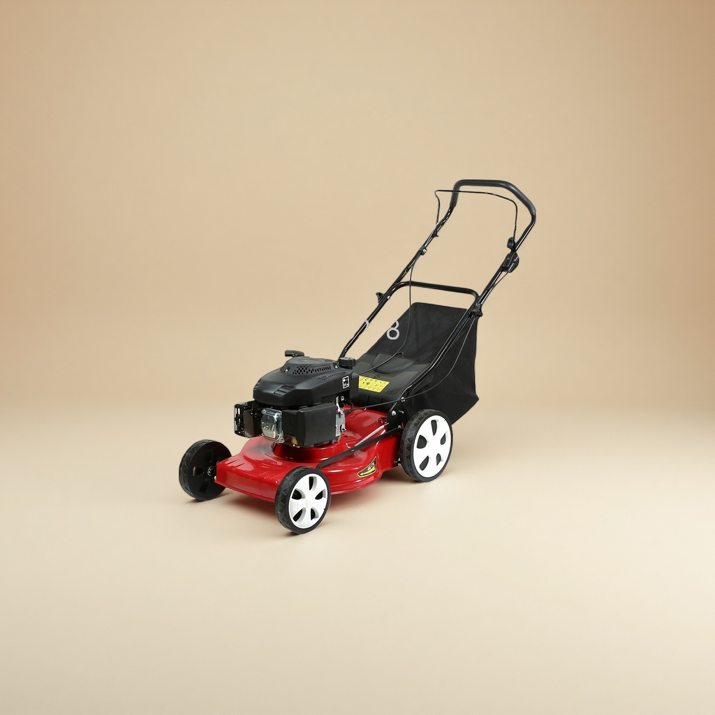 The main body of the red lawn mower is compatible with various types of household gardening tool accessories