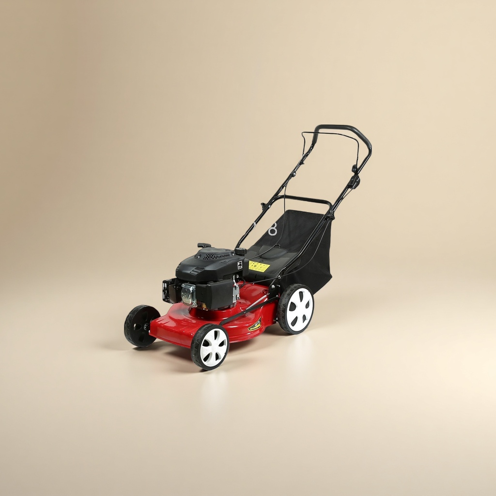 The main body of the red lawn mower is compatible with various types of household gardening tool accessories Application Scenario