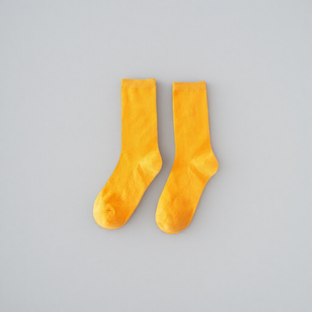Calcetines deportivos de mezcla de algodón y amoniaco amarillo unisex medio cartucho absorbente de humedad y transpiración details Picture